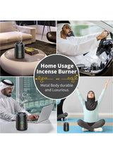 Bosidin USB Mini Type-C Power Rechargeable Incense Burner for Car and Home Black 9.8 x 6.7 x 7.4cm 4