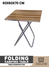 DBLEW Folding Metal Camping Table 60x60x70 cm Portable Indoor Outdoor Dining Desk 4