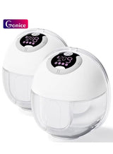 Gonice Wearable Breast Pump, Hands-Free Breast Pump with 4 Modes & 9 Levels, Double Electric Breast Pump with Display, Portable Breast Pump, 2 Pack 6