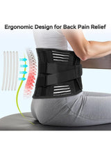 Back Brace for Lower Back Pain Women Men Lumbar Support Back Brace Belt for Sciatica, Scoliosis, Herniated Disc Adjustable Straps, Large 2