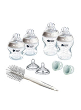 tommee tippee Closer To Nature Newborn Baby Bottle Starter Kit, 2x150ml and 2x260ml Anti-Colic Baby Bottles With Slow Flow Teats, 0+ Months - Assorted 5