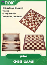 GROIC 3 in 1 Chess Set,Travel Chess, Checkers and Backgammon Set,Folding Chess Board,wood Chess Checkers Backgammon Sets,Portable Educational Learning Toys 3