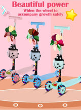 ZCM-HAPPY 3 Wheels Foldable Kids Scooter with Cartoon Basket and Windmill 2