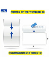 Dolphin White Pocket Envelopes 4.5 x 9 Inch 80 GSM Peel & Seal Closure, Pack of 50 3