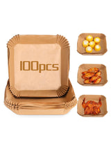 MMG 100 Pcs Air Fryer Disposable Paper Liner, Air Fryer Liners Square, Baking Paper for Air Fryer Water-proof, Parchment Paper for Baking Roasting Microwave, 16 CM (6.3 inch) 1