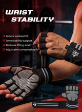 FIT TRIBE Workout & Weight Lifting Gloves for Men & Women - Non-Slip Grip, Adjustable Wrist Support, Breathable, Lightweight Training Gloves for Home Gym and Fitness Accessories 5