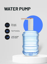 GEEPAS Rechargeable Water Pump For Water Gallon, Portable And Light-Weight With Easy One Touch Mechanism And USB Charging, Can Be Used At Home And Office White/Rose Gold 2
