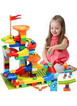 CHU DAI Marble Run Building for Kids: STEM Building Blocks Set Compatible Classic Blocks - Educational Toys for Kids Home School - Birthday Gift for Boys Girls 5