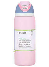 Owala 32oz Insulated Stainless Steel Water Bottle with Built-In Straw, One Click Leak Proof Flip Lid Thermos Flask, Pastel Pink Color Block Travel Sports Vacuum Water Tumbler for Gym School Outdoor Camping 6