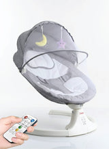 Zenito Electric Baby Swing - Soothing & Entertaining -Baby Swing for Infants, Electric Infant Swing with Remote Control Music Speaker, Baby Swing for Newborn with 5 Swing Speed,Baby Bouncer with mosquito net Baby Rocker for 0-2 years old - Grey 6
