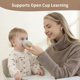 Moonkie Silicone Baby Cups 4 Months+ | Open Training Drinkware for Infants with Confetti Sprinkles | Baby-Led Weaning Essential | 2 oz (Ether/Mint, 2 Pack) 2