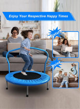 Sky Land Fitness 36" Jumping Trampoline For Kids | Fitness Rebounder With Removable Foam Handle & Safety Pad/Bungee Cords, Stable & Quiet Exercise Rebounder For Indoor & Outdoor, EM-8101 5