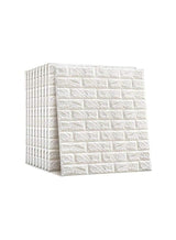 BLOOMING TIME 10 PCS Self- Adhesive 3D Wallpaper, DIY Waterproof White Brick Pattern Wall Stickers for Living Room Bedroom, 77 x 70 cm 6