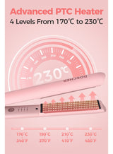 DOSCHER Ceramic Hair Straightener and Curler with 3D Floating Ceramic Plates – Anti-Scald Rounded Design, Up to 230°C (450℉) High Heat, Dual Voltage, Auto Shut Off, 2m Swivel Cord, 2 Year Warranty 4