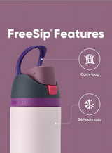 Owala 32oz Insulated Stainless Steel Water Bottle with Built-In Straw, One Click Leak Proof Flip Lid Thermos Flask, Pastel Pink Color Block Travel Sports Vacuum Water Tumbler for Gym School Outdoor Camping 5