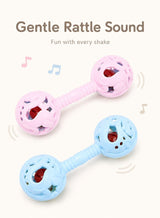 CHU DAI 2 Pack Baby Hand Rattle Toys with Easy Grip Handle and Gentle Rattle Sound, Infant Interactive Toys for Daily Play and Attention Training 2