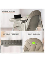 BAYBEE 2 in 1 Clento Baby High Chair for Kids, Baby Feeding Chair With 2 Height Adjustable, Footrest, Tray, Stand, 3 Point Safety Belt, Kids High Chair For Baby 6 Months To 3 Years - Grey 4