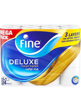 Fine Deluxe Toilet Paper 3 Ply, 24 Rolls x 140 Sheets, White 5