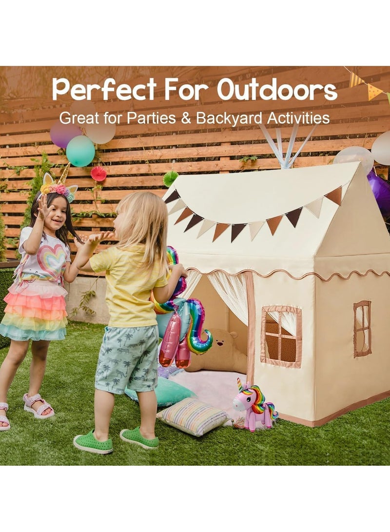 BLOOMING TIME Playhouse Play Tent for Kids-Portable with Padded Mat, Star Lights, Carry Bag, Kids Play Tent Indoor & Outdoor