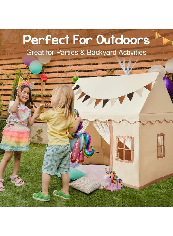 BLOOMING TIME Playhouse Play Tent for Kids-Portable with Padded Mat, Star Lights, Carry Bag, Kids Play Tent Indoor & Outdoor