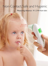 Momcozy Non-Contact Forehead and Ear Thermometer, Digital Infrared Thermometer for Adults and Children, with Child Mode, Fever Alarm Function, Mute and Memory Functions, Fast and Accurate Measurement 2