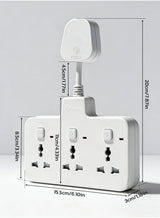 GONEO 3 In 1 Power Strip Wall Extension Plug, 3 Outlets with Individual Switches, Universal Multi Plug Power Extension Socket with Surge Protection for Home & Office 2