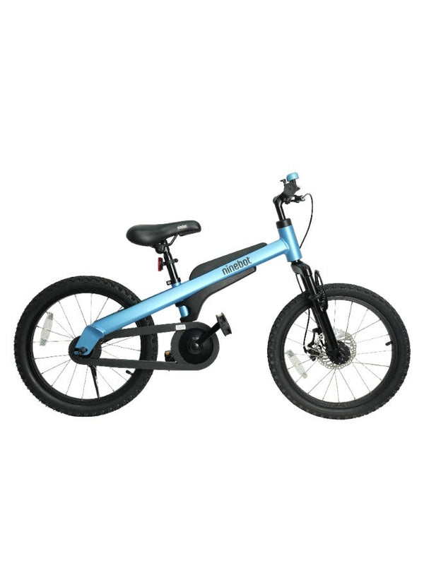 Ninebot 18 Inch Kids Bike for Boys & Girls with Aerospace Aluminum Frame, Front Suspension, Disc Brake, Coaster Brake, Adjustable Seat, Mountain Tires, Chain Guard, Reflectors & Kickstand, Blue 18inch