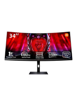 小米34英寸曲面电竞显示器G34WQi，1毫秒快速响应，21:9屏幕比例，180Hz高刷新率，1500R曲率，WQHD 3440x1440分辨率，sRGB广色域，支持FreeSync，型号C34WQBA-RGGL，全球版，黑色 1