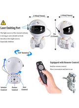 EzzySo Astronaut Star Projector Nebula Galaxy Projector Night Light 360°Rotation Magnetic Head Nebula Lamp For Bedroom Kids Room Ceiling Room Decoration White 85mm*76mm*125mm 3