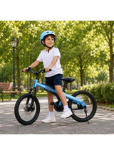 Ninebot 18 Inch Kids Bike for Boys & Girls with Aerospace Aluminum Frame, Front Suspension, Disc Brake, Coaster Brake, Adjustable Seat, Mountain Tires, Chain Guard, Reflectors & Kickstand, Blue 18inch 4