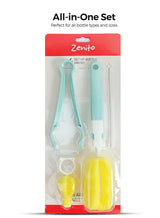 Zenito Baby Bottle & Nipple Cleaning Brushes - 4 PACK Baby Bottle Cleaning sponge Brush with long handle, Includes Nipple Cleaner , Bottle Clip, Water Bottle & Straw Cleaner, Multicolor 1