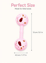CHU DAI 2 Pack Baby Hand Rattle Toys with Easy Grip Handle and Gentle Rattle Sound, Infant Interactive Toys for Daily Play and Attention Training 1