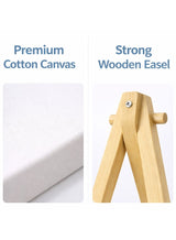 Dozen Artist Canvas with Wooden Easel for Painting – Premium White Cotton Stretched Canvas Board, Blank Painting Canvas for Acrylic Oil Watercolor, Art Canvas Set for Kids, Beginners, Students & Professional Artists, Art Supplies for Home School 3
