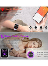 Smart Watch for Men and Women with White Case, 1.83" Fitness Tracker, Heart Rate Monitor/Sleep Tracker/Pedometer, 100+ Sport Modes, Compatible with Android & iOS 2
