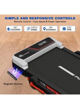 PowerMax Fitness JogPad-1 3HP Motorized 2-in-1 Treadmill for Home & Office Use with Remote Control, 8% Manual Incline, 10 km/h Max Speed, 120 kg Max User Weight, Compact Design, Shock Absorption 950x405mm Running Deck, LED Display, iPad Holder 5