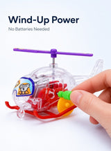 CHU DAI 2 Pack Wind-Up Helicopter Toys, No Batteries Needed, Spinning Propeller & Forward Rolling Action, Fun Mini Toy for Kids and Small Gifts 4