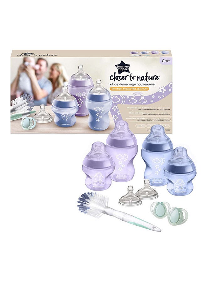 tommee tippee Closer To Nature Newborn Baby Bottle Starter Kit, Breast-Like Teats With Anti-Colic Valve, Mixed Sizes, Pink