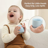 Moonkie Silicone Baby Cups 4 Months+ | Open Training Drinkware for Infants with Confetti Sprinkles | Baby-Led Weaning Essential | 2 oz (Ether/Mint, 2 Pack) 4