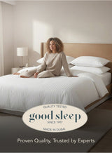 Good Sleep King Size Duvet Cover Set | 6 Piece | 220x240 cm | White Striped | Duvet Cover with Deep-Pocket Fitted Sheet & 4 Pillowcases | Ultra-Soft Fabric, Wrinkle-Free | Made in Dubai 2