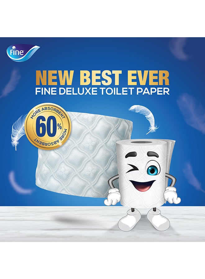 Fine Deluxe Toilet Paper 3 Ply, 24 Rolls x 140 Sheets, White