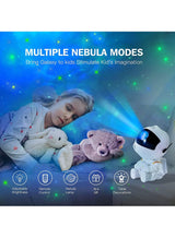 EzzySo Astronaut Star Projector Nebula Galaxy Projector Night Light 360°Rotation Magnetic Head Nebula Lamp For Bedroom Kids Room Ceiling Room Decoration White 85mm*76mm*125mm 2