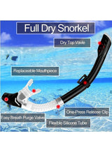 DEXO Diving Mask & Snorkel Set with Dry Top System – 180° Panoramic Tempered Glass Anti-Fog Snorkeling Gear for Adults & Youth 3