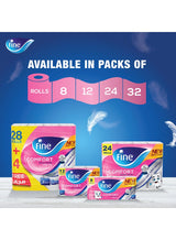Fine Toilet Paper Tissue Comfort Sterilized For Germ Protection 180 Sheets x 2 Ply, 28 Rolls With 4 Free Rolls White 4