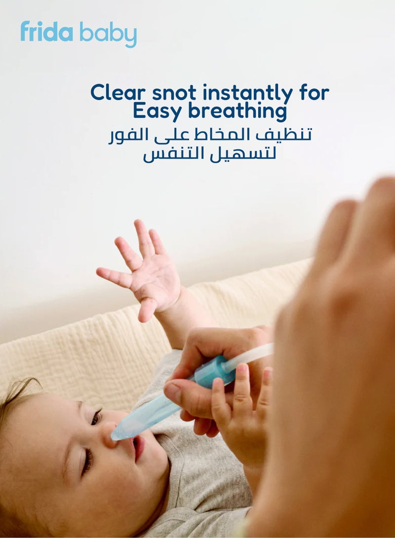 fridababy NoseFrida Snotsucker Nasal Aspirator | Made in Sweden | Baby Nose Cleaner with Hygienic Filters | BPA-Free, Safe, Easy to Clean | in Travel Pack | Mucus Remover