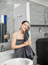 CHU DAI Microfiber Bath Towel 70*140cm, Soft, Durable, Super Absorbent and Fast Drying, Grey 5