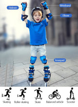 GROIC Kids Protective Gear Adjustable Protective Helmet,Kids Helmet Knee Elbow Pads Wrist Guard Sport Protective Gear Adjustable Scooter Skateboard Roller Bike Skate Cycling Safety Set 2