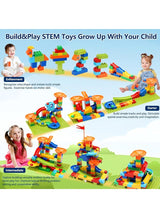 CHU DAI Marble Run Building for Kids: STEM Building Blocks Set Compatible Classic Blocks - Educational Toys for Kids Home School - Birthday Gift for Boys Girls 4