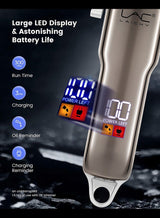 LAC LAICHY Hair Clippers for Men Hair Trimmer Beard Trimmer for Men Razor Kit - Gold Rechargeable USB Professional Cordless Hair Clippers for Men with LED Display for Barber 3