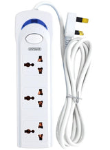 Unipower Power Strips Ex-1242 Extension Cord with 3 way Outlets with switch, Universal Plug Adapter, Charging Socket with 3 meter Extension Cord (White) 1