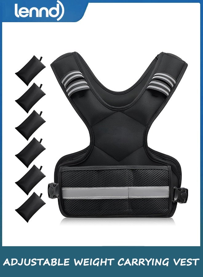 LENND Weighted Vest for Men and Women 1.8KG-5KG Adjustable Vest with 6 Iron Blocks and Weights for Home Workout, Adjustable Weight Vest Sports Set for Cardio and Strength Training